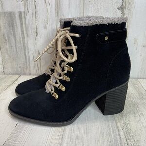 Dr. Scholl's Loni Lace Up Combat Boots w/Block Heel Lined Size 11M